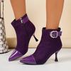 Women Ankle Boots Trendy Sexy High Heels Shoes for Women  New Pointed Toe Short Boots Elegant French Thin Heel Boots Women