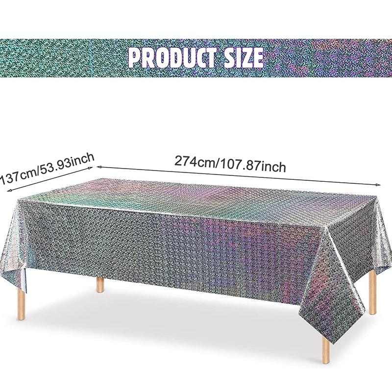 

Glitter Aluminum Foil Tablecloth Wedding Birthday Party Decorations Baby Shower Rectangular Waterproof Tablecloth