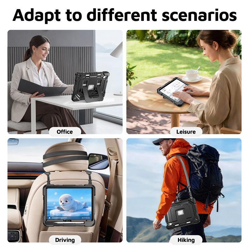 iPad 10th/11th Gen Pro 11 Invisible Folding Stand Anti-drop Protective Strap Case