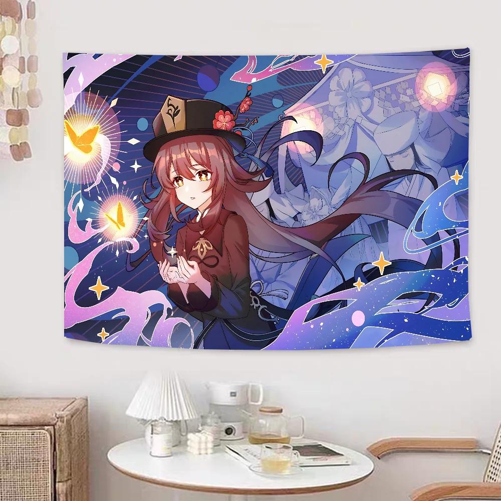 

Genshin Impact Hu Tao Colorful Tapestry Wall Hanging Hippie Wall Hanging Bohemian Wall Tapestries Mandala Wall Hanging Sheets 74x94cm(29x37in)