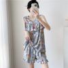 Women's Summer Ultra-Thin Cotton Satin Pajamas Set With Shorts And Sleeveless Vest, Cool Comfort Home Wear For Hot Weather