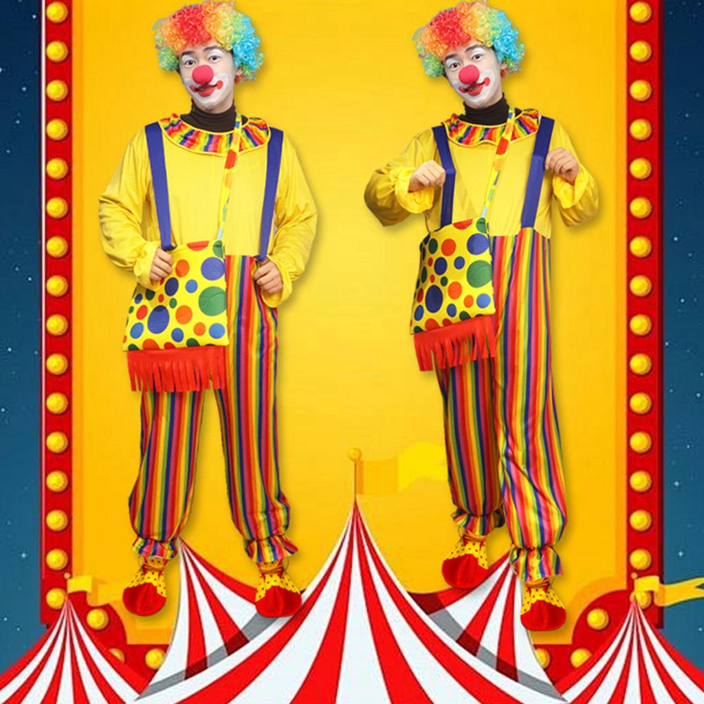 Clown Costume Set Clown Mask Clown Clothing Clown Shoes Clown Wig Party Supplies for Halloween Party