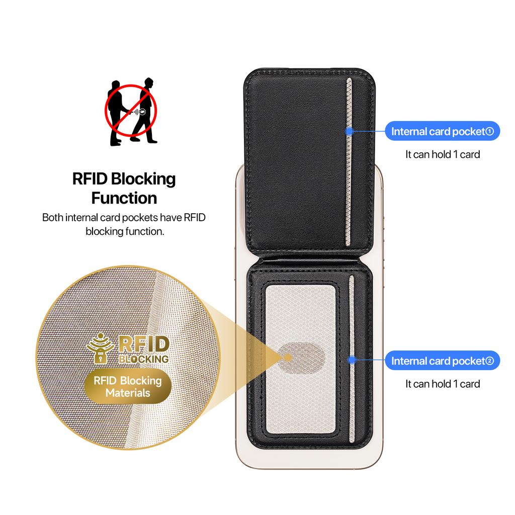 For DUX DUCIS Neva Series PU Leather Magnetic Card Holder Stand Compatible with MagSafe