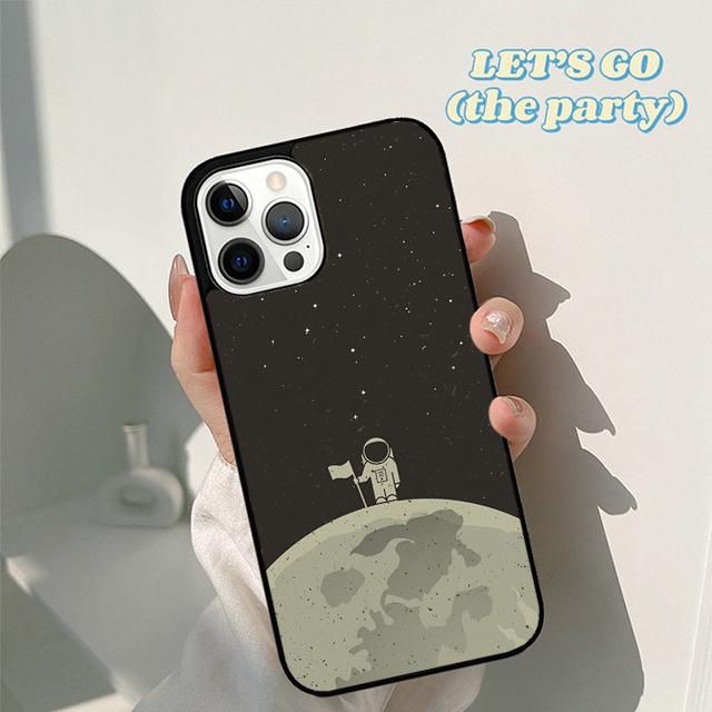 Autumu Moon Stars Space Astronaut Phone Case Cover for iPhone 17 Air 16 16e 15 12 11 13 14 Pro Max Apple Plus Coque