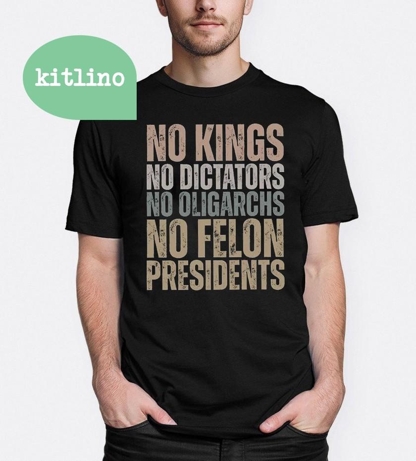 No Kings No Dictators Anti Trump Unisex T-Shirt M