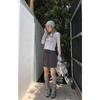 Slim Long Sleeve Blouse Ladies Temperament Spring and Autumn O Collar Printed Thin Blouse Grey