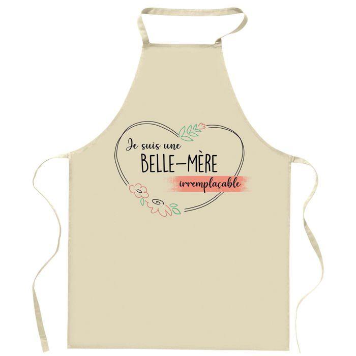 Tablier de cuisine - Belle-Mère Irremplaçable - Impression bretonne - Coton résistant - Liens ajustables