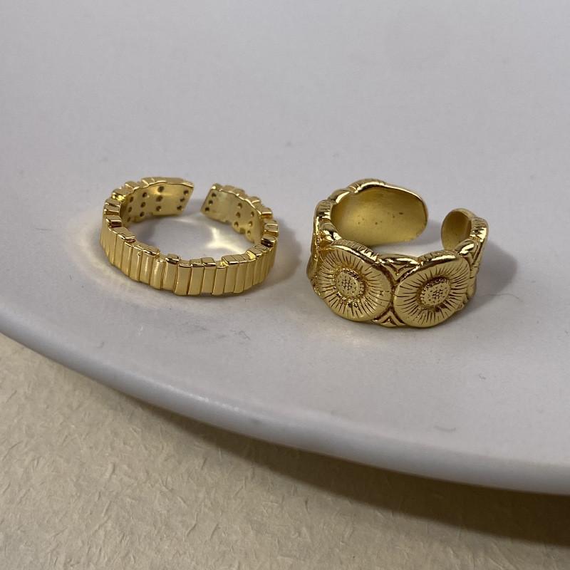 Exquisite Vintage Daisy Ring For Women Adjustable Copper Geometric Design Fashion Accessory