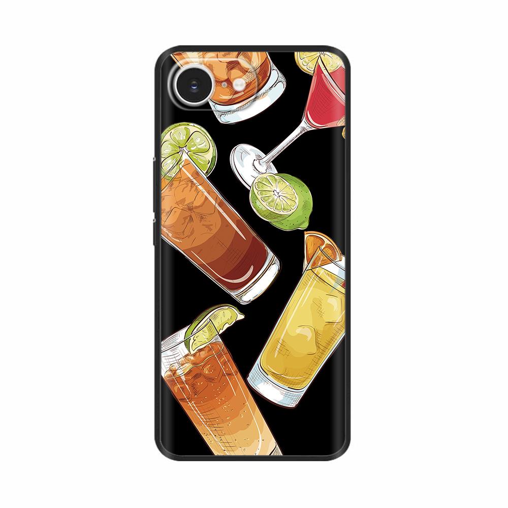 Soft TPU Black Silicon Phone Case For iPhone 16E iPhone16E SE 2025 SE4 5G Painted Shockproof Shell Cover Cases Bumper Funda Capa