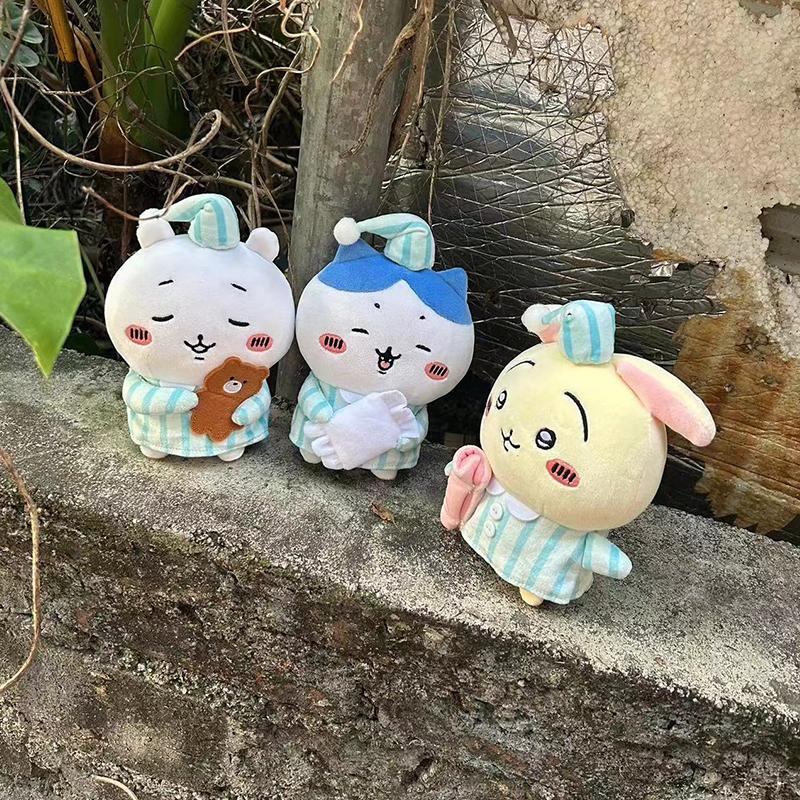Chiikawa Usachi Xiaoba Cute Pajamas Series Plush Doll Pendant Key Pendant Bag Pendant Cartoon Toy Bedroom Ornaments Girl Gift