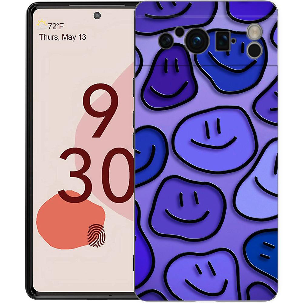 Mode Einfaches Lächeln Gesicht Paar Handyhülle Cover für Google Pixel 8 7 6 7A 6A Pro 5G Stoßfest Silikon 9 Pro XL 8 Pro 5G Hülle