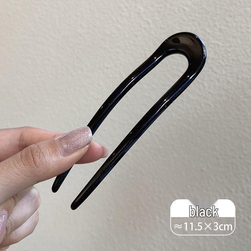 Elegant U-shaped Acrylic Hairpin for Women's Bun - New Chinese Style