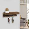 Rustic Wooden Key Holder with 4 Hooks Storage Tray Easy Install Wall-Mounted Organizer for Keys Mail and More for Bedroom Office