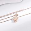Cartoon cat diamond necklace female versatile niche fashion pendant Korean version personality