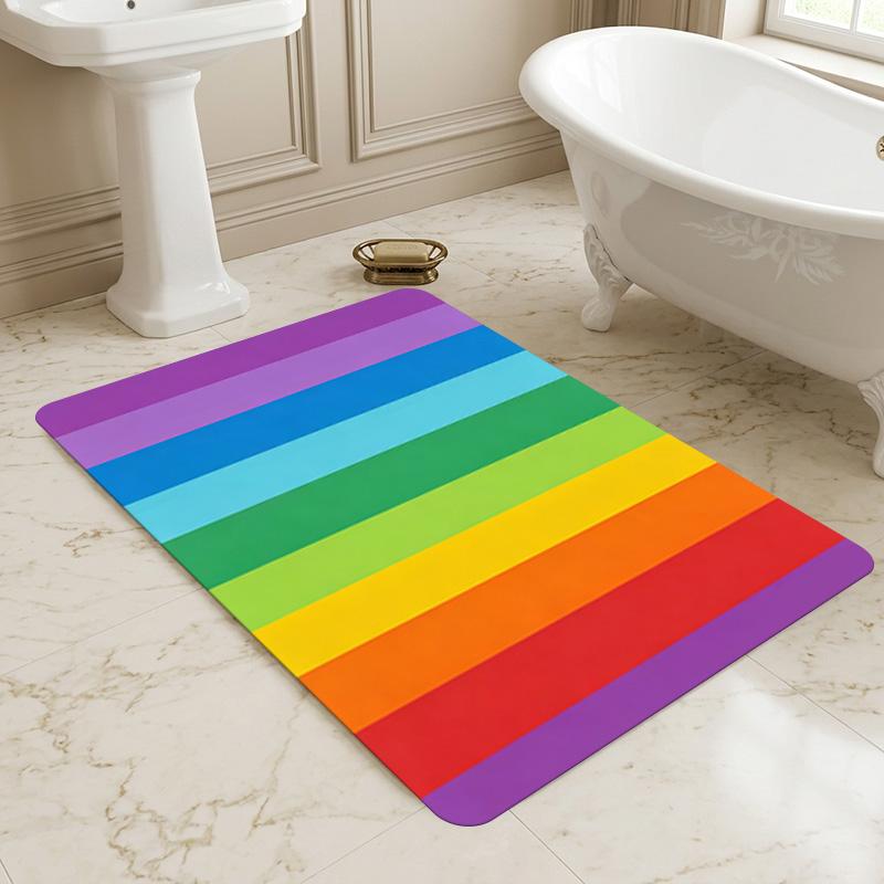 Rainbow Stripes Living Room Nonslip Area Rug Soft Carpet For Bedroom Game Playroom Sofa Office Home Decor Doormat Christmas Gift C926589