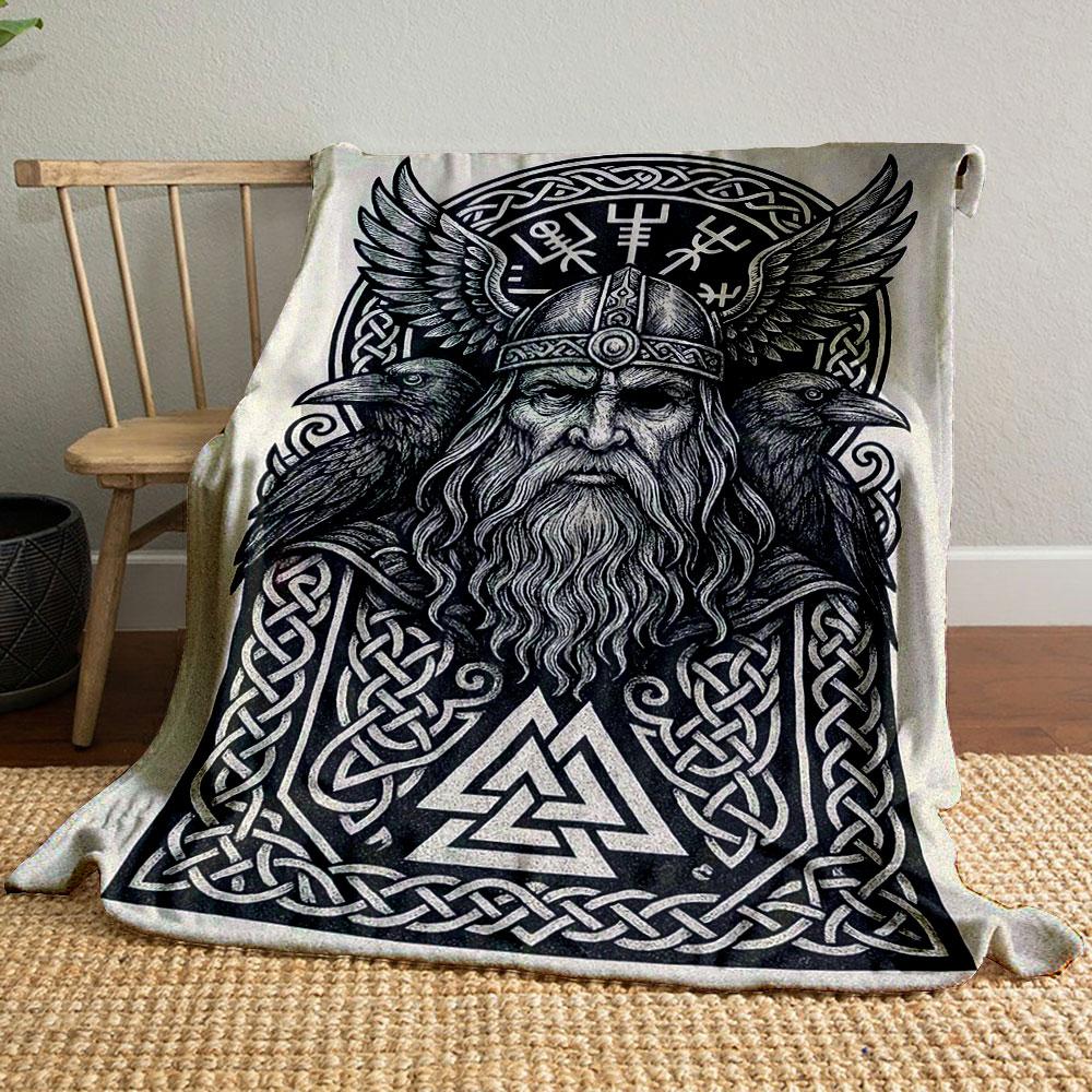 Norse Mythology Odin Design Blanket print blanket soft and cozy perfect for the living room bed sofa or a nap,gift