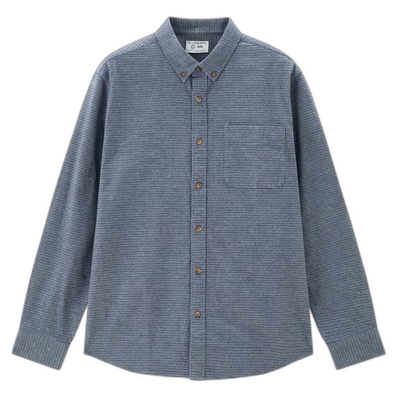 Giordano Men s Pure Cotton Brushed Long-Sleeve Shirt L