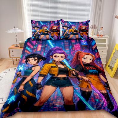 Copripiumino per adolescenti K-pop D-Demon H-Hunters Set Copripiumino Set Biancheria da Letto Coperta Queen King Regali per Bambini Decorazioni