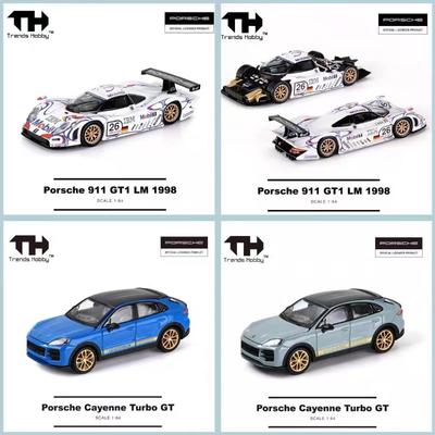 Trends Hobby 1:64HEC Hangzhou Exhibition TH Porsche Cayenne Turbo GT SUV SUV Adult  Alloy Car Model