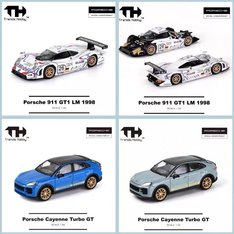Trends Hobby 1:64HEC Hangzhou Exhibition TH Porsche Cayenne Turbo GT SUV SUV Adult Alloy Car Model