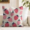 Strawberry Pattern Cushion Cover Natural Linen Pillow Cover DoubleSided Print Cushion Cover for Sofa Home Decor