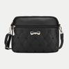 Nové jednoduché kabelky přes rameno pro ženy s výšivkou ve tvaru srdce, crossbody kabelka, dámská kožená černá kabelka, malá taška přes rameno