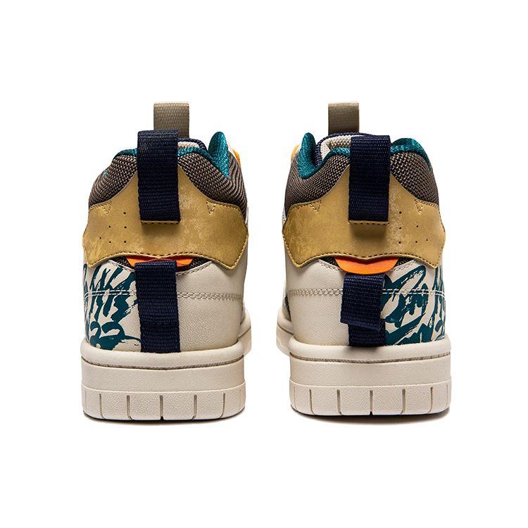 Erke Dual Master Casual Trend High-Top Skate Shoes Men sneakers Beige Blue 11122301233-403