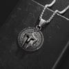 Vintage Spartan Shield Pendant Necklace 316L Stainless Steel Men Punk Amulet Jewelry Gift Ancient Greek Warrior
