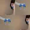 Blue Color Orchid Earrings Sweet Flower Earrings New Pendant Earrings  Women