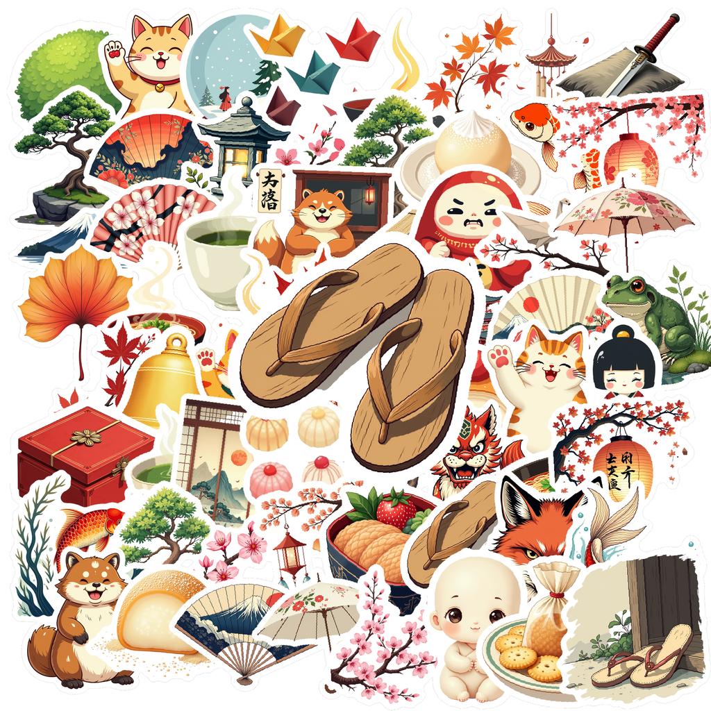 35-70pcs Japanese Culture Stickers Stationery Sticker Diy Decoration For Fridge Notebook BikePhone Suitcase Graffiti Decals