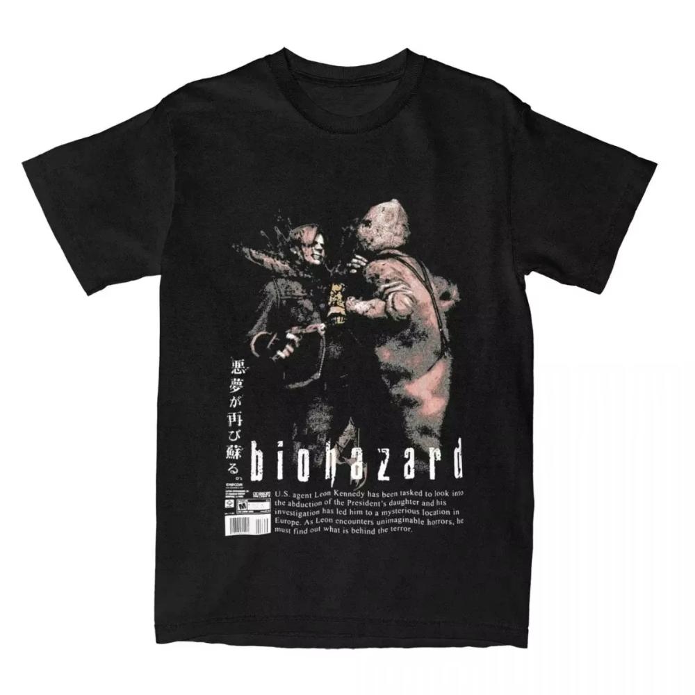 T-shirt Classici Film Horror Silent-Hill e Resident-Evil Nera Taglia L Traspirante Top Moda Estiva da Strada