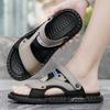 Men's Slippers Summer New Sandals Men PU Leather Sandals Adult Thick-soled Beach Shoes Male Non-slip Open-toe Casual Sandals
