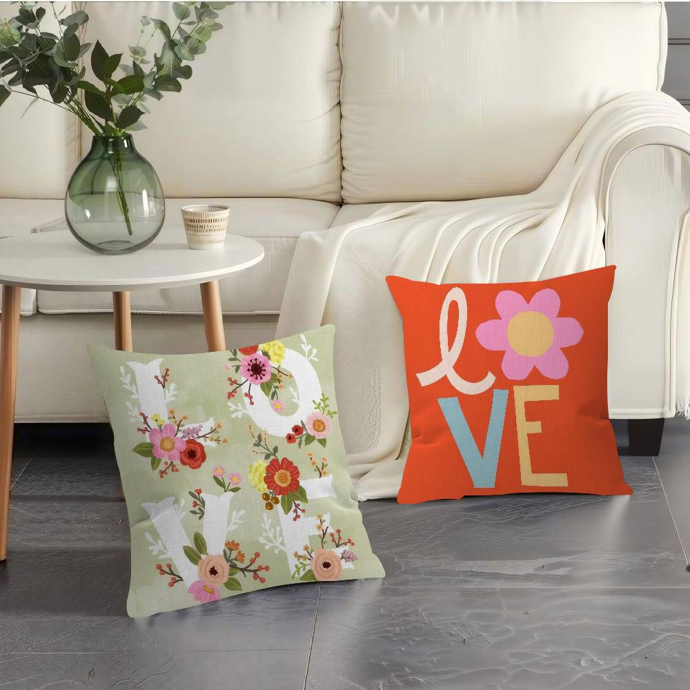 Anime Flower Love Cushion Cover Car Throw Pillow Case For Sofa Car Christmas Gift