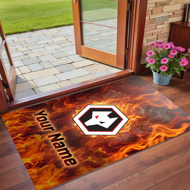 Crystal Velvet Rug Custom Name Text, Soft Non Slip Floor Mat Home DecorWolverhampton Wanderers Football