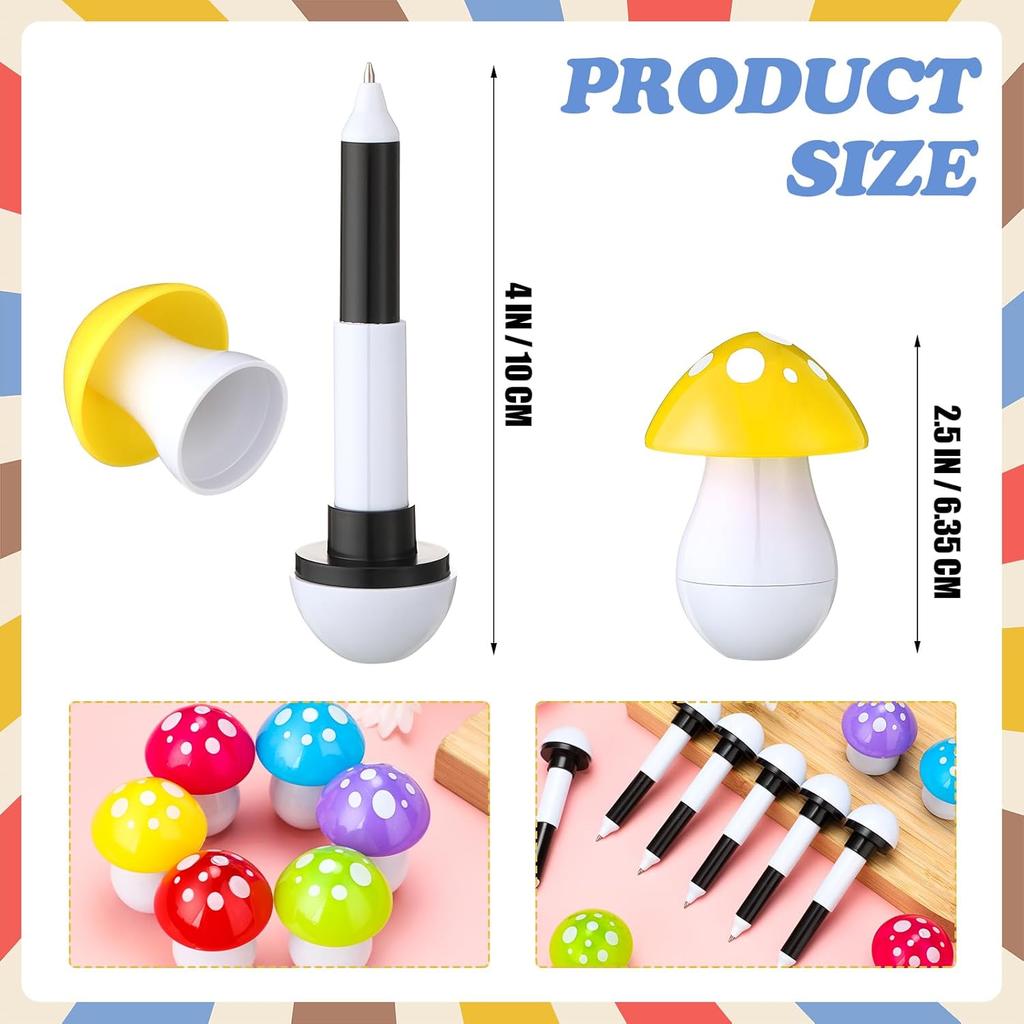 Kisston 48 Pcs Mushroom Party Favors Include 24 Pcs Mushroom Mini Notebooks and 24 Pcs Mushroom Pen Mushroom Notepads Ballpoint Pen Mushroom Gifts