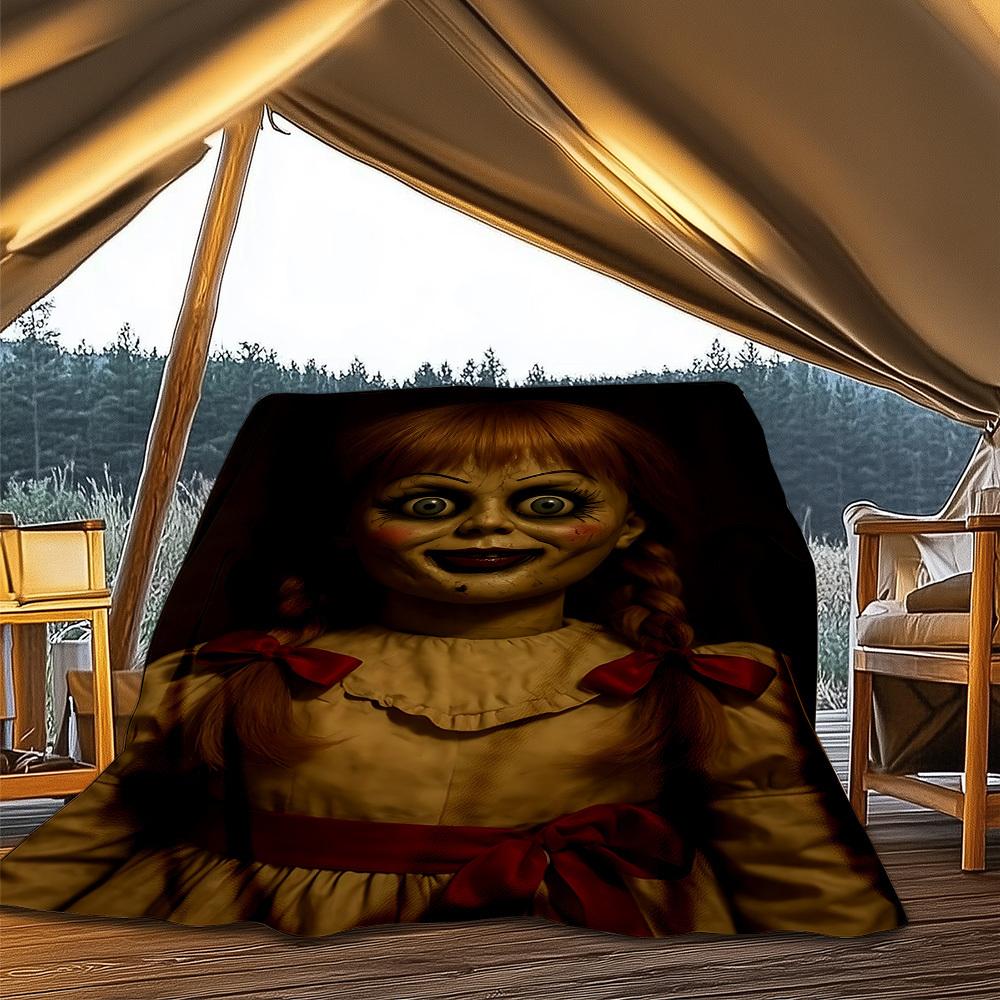 1 st Annabelle-docka, Skräck Utomhus Flanellfilt Gåva För Pojkar Flickor Vuxna, Familj Vänner