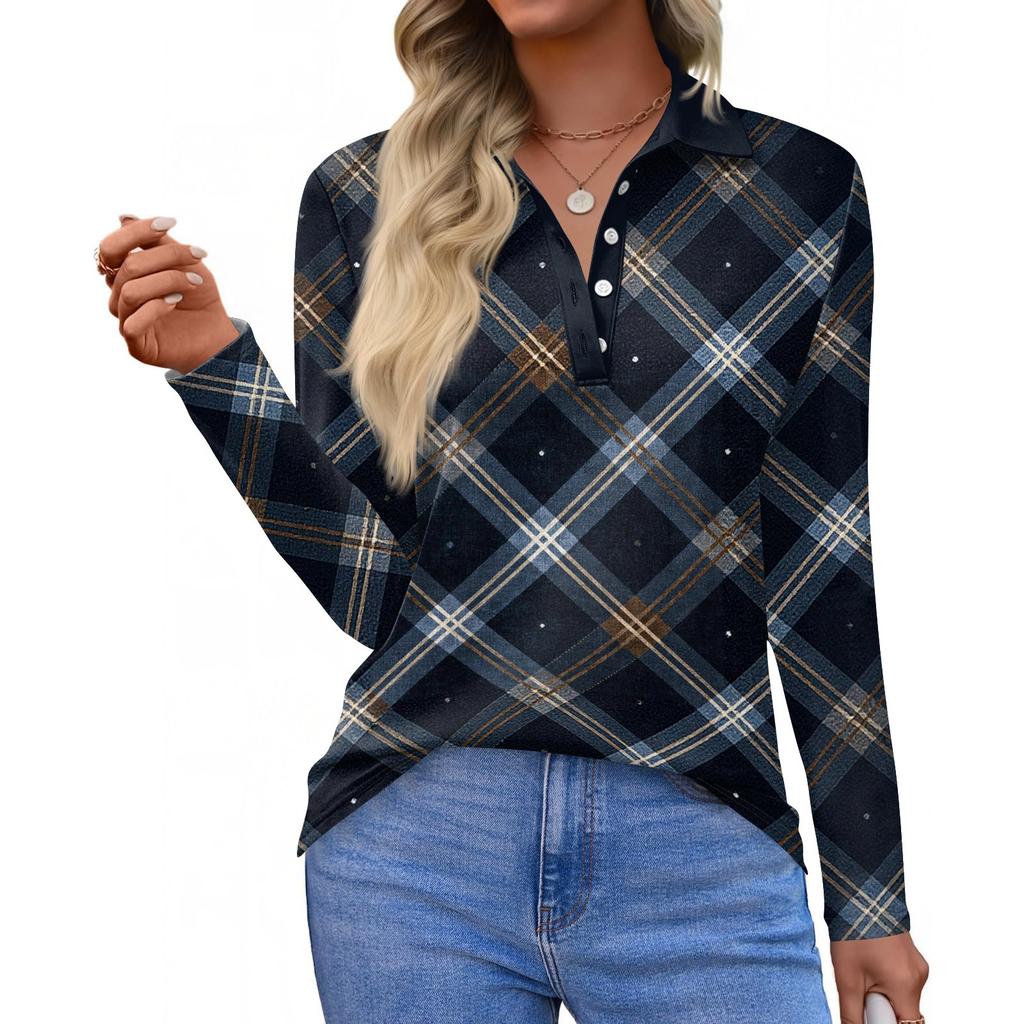 Koszula damska z krótkim rękawem i nadrukiem, zapinana na guziki, modna, swobodna, z klapami