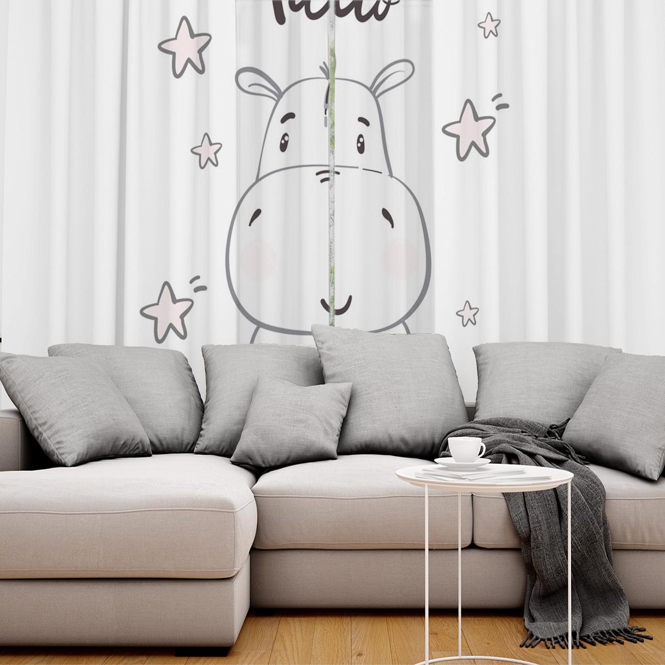 Бегемот детские милые красивые звезды оконные шторы для гостиной декоративные элементы — фото 5