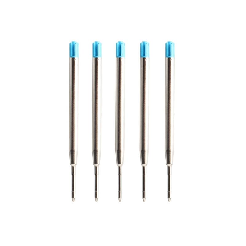 Metal Ballpoint Pen Stainless Steel Push Style 0.7mm Blue Black Ink School Stationery Supplies Color Silver Gold Pens