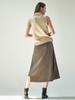 ACUD Half Pleated Wrap Skirt_D.Brown