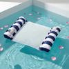Galleggiante gonfiabile pieghevole per piscina con poggiatesta a righe, taglia estiva per adulti, amaca acquatica, 2 camere d'aria, sedia sdraio galleggiante per piscina, spiaggia, lago