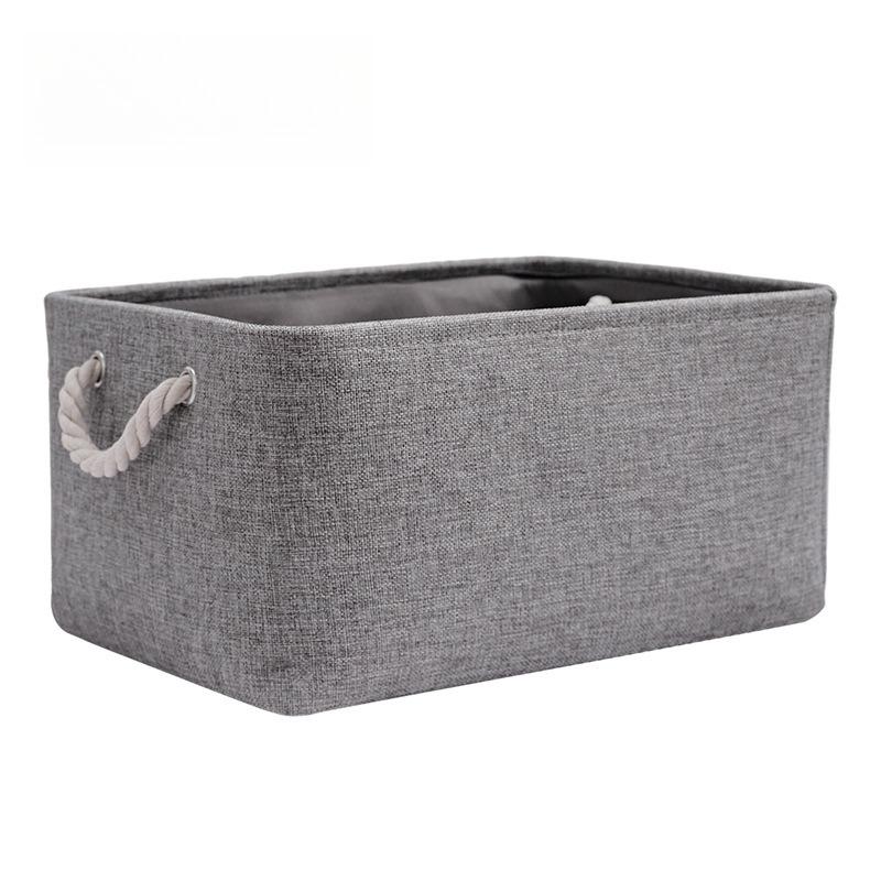 Desktop Miscellaneous Clothing Storage Rack Thick Cotton and Linen Solid Color Storage Basket Household Folding Storage Box