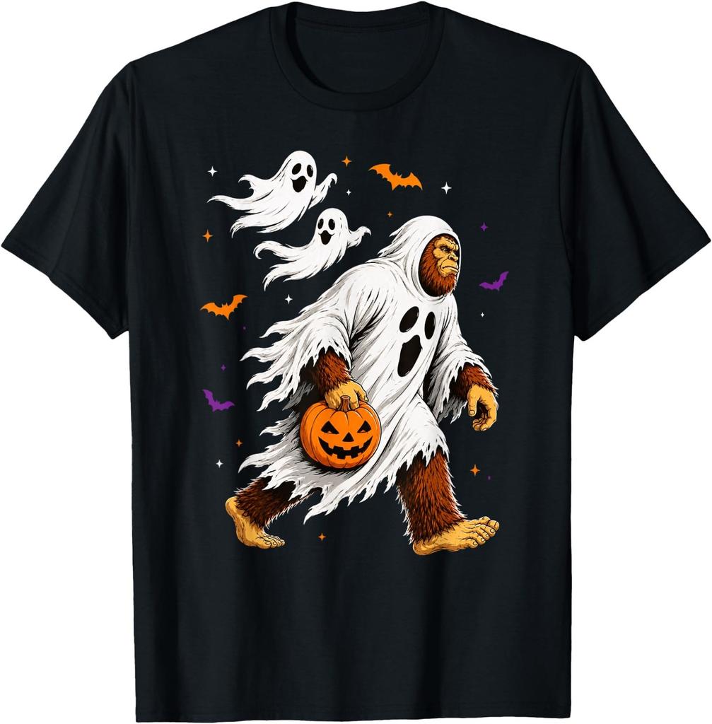 Spooky Bigfoot Halloween Ghost Sasquatch T-Shirt