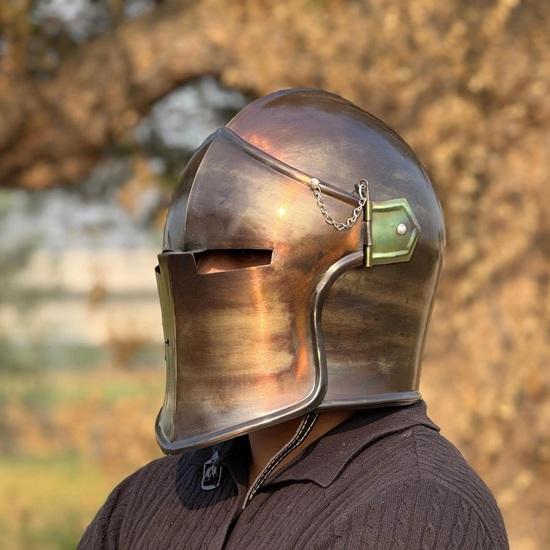 Barbuta Helmet Medieval Knight Armor 18g Mild Steel Helmet LARP Cosplay Halloween Costume Visored Helmet Gift