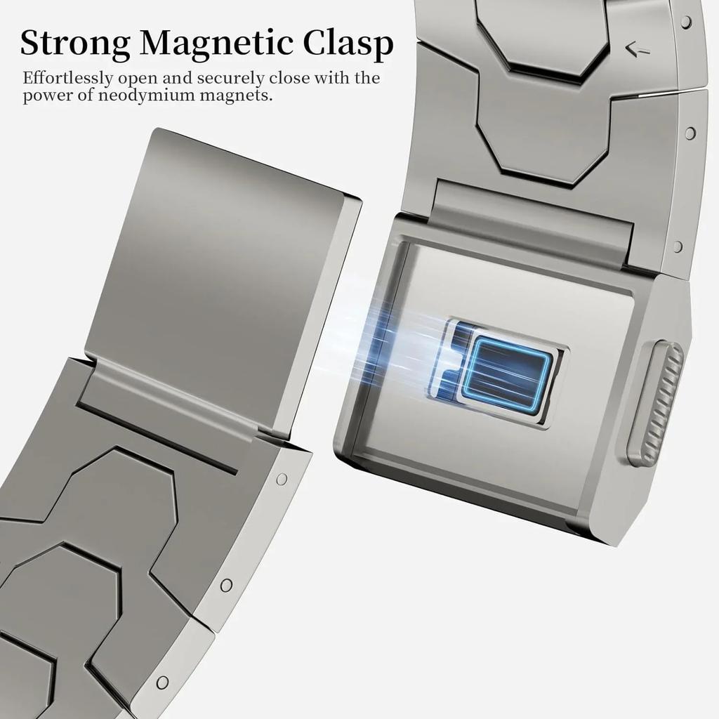 Magnetic Clasp Strap for Samsung Galaxy Watch 7 Ultra 47mm Stainless Steel Wristband for Samsung Watch 7 Ultra 47mm Metal Strap