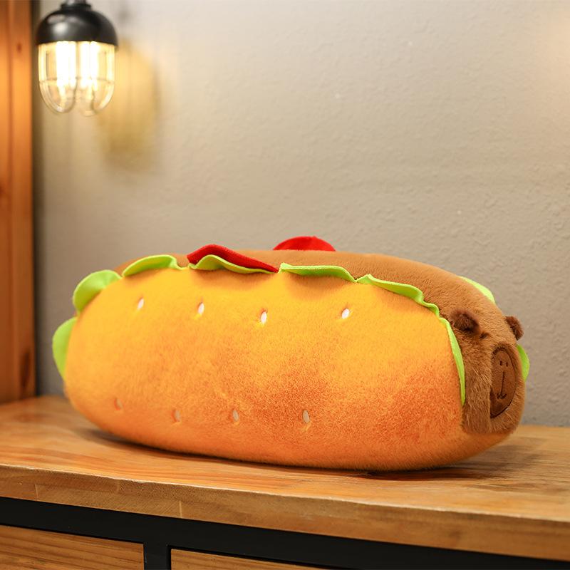 

Милый хот-дог хлеб капибара творческая личность большая декоративная подушка диванная подушка стул поясная подушка реквизит украшение 70cm