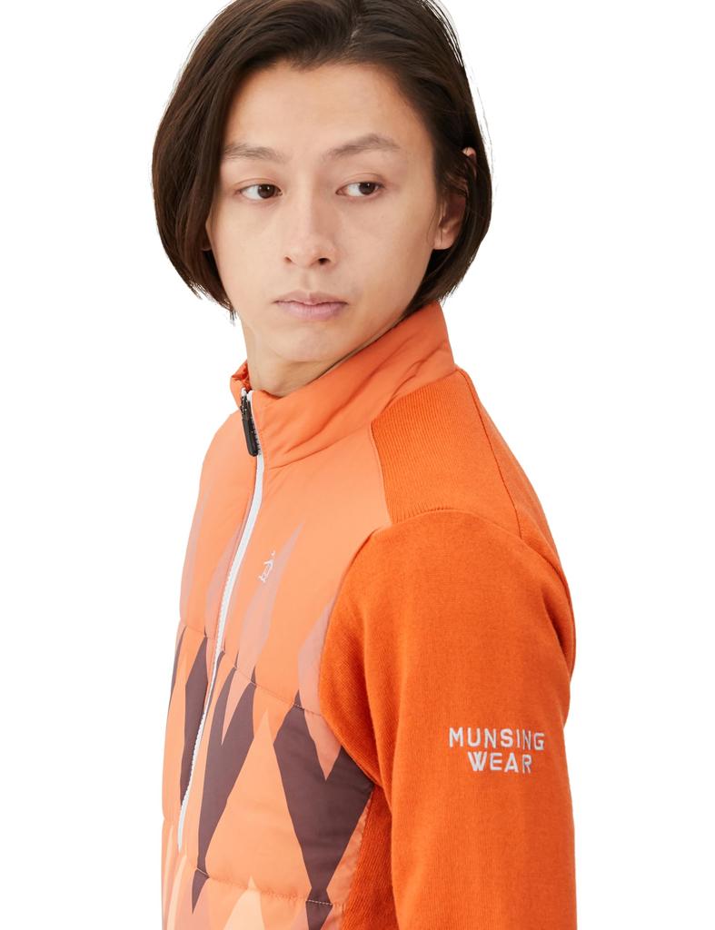 Full-Zip Blouson Winddicht Wärmespeicher Heat Navi Argyle Muster Oberbekleidung Golf MGMWJK05 OR00 L [Munsingwear] Herren (Orange)