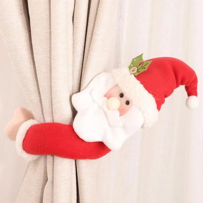 Christmas Curtain Buckle Santa Elk Elf Doll Xmas Ornaments Santa Claus Snowman Elk Shape Curtain Tieback Navidad New Year 2025