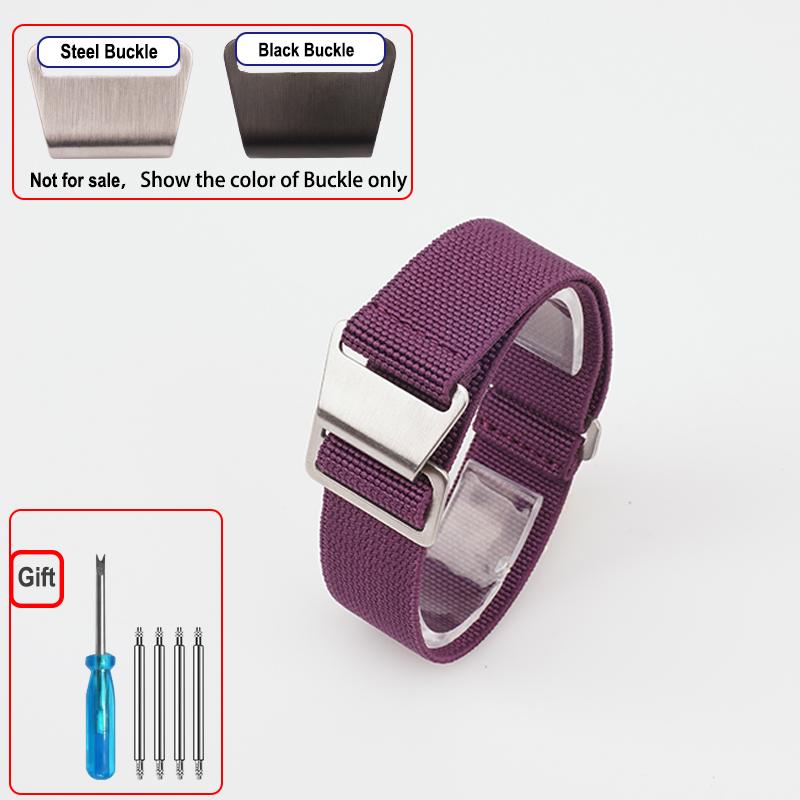 60s French Troops Parachute Bag Elastic Watch Strap 18 20mm 22mm Nylon Watchbands Man's Universal Ballistic Fabric Wristband