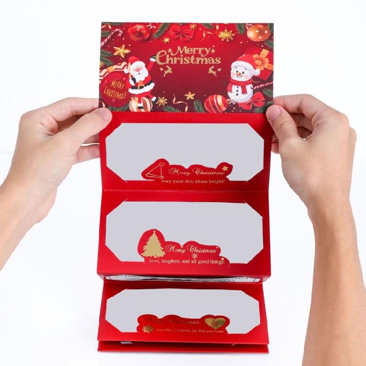 Christmas Themed Cash Envelope with 6 Slots Holiday Gift Cards Money Holder Money Organiser For Gifts Exchanges